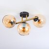 Koyoto Plafondlamp, Kogellampje Goud, Zwart, 3-lichts
