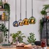Koyoto Hanglamp, Kogellampje, Hanglamp Natuurlijke kleuren, Zwart, 4-lichts