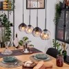 Koyoto Hanglamp, Kogellampje, Hanglamp Natuurlijke kleuren, Zwart, 4-lichts
