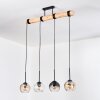 Koyoto Hanglamp, Kogellampje, Hanglamp Natuurlijke kleuren, Zwart, 4-lichts