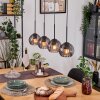 Koyoto Hanglamp, Kogellampje, Hanglamp Natuurlijke kleuren, Zwart, 4-lichts