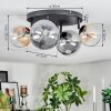 Chehalis Plafondlamp, Kogellampje Amber, Duidelijk, Rookkleurig, 4-lichts