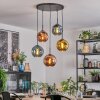Ripoll Hanglamp, Kogellampje, Hanglamp Blauw, Goud, Koperkleurig, 5-lichts