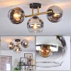 Koyoto Plafondlamp, Kogellampje Goud, Zwart, 3-lichts