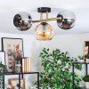 Koyoto Plafondlamp, Kogellampje Goud, Zwart, 3-lichts