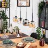 Ripoll Hanglamp, Kogellampje, Hanglamp Natuurlijke kleuren, Zwart, 4-lichts