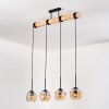 Ripoll Hanglamp, Kogellampje, Hanglamp Natuurlijke kleuren, Zwart, 4-lichts