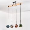 Ripoll Hanglamp, Kogellampje, Hanglamp Natuurlijke kleuren, Zwart, 4-lichts
