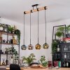 Ripoll Hanglamp, Kogellampje, Hanglamp Natuurlijke kleuren, Zwart, 4-lichts