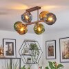 Koyoto Plafondlamp, Kogellampje Blauw, Goud, Groen, 6-lichts