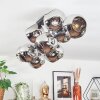 Ripoll Plafondlamp, Kogellampje Chroom, Rookkleurig, 10-lichts