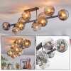 Ripoll Plafondlamp, Kogellampje Chroom, Duidelijk, Rookkleurig, 10-lichts