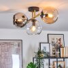Koyoto Plafondlamp, Kogellampje Goud, Zwart, 3-lichts