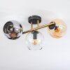 Koyoto Plafondlamp, Kogellampje Goud, Zwart, 3-lichts