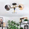 Koyoto Plafondlamp, Kogellampje Goud, Zwart, 3-lichts
