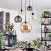 Koyoto Hanglamp, Kogellampje, Hanglamp Amber, Duidelijk, Rookkleurig, 5-lichts