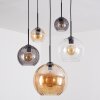 Koyoto Hanglamp, Kogellampje, Hanglamp Amber, Duidelijk, Rookkleurig, 5-lichts