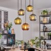 Koyoto Hanglamp, Kogellampje, Hanglamp Goud, Zwart, 5-lichts