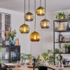 Koyoto Hanglamp, Kogellampje, Hanglamp Goud, Zwart, 5-lichts