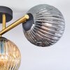 Ripoll Plafondlamp, Kogellampje Goud, Zwart, 3-lichts