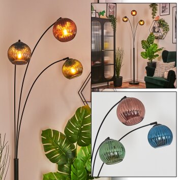 Koyoto Kogellampje, Staande lamp Blauw, Groen, Koperkleurig, 3-lichts
