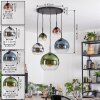 Koyoto Hanglamp, Kogellampje, Hanglamp Blauw, Chroom, Groen, Duidelijk, Koperkleurig, Rookkleurig, 5-lichts