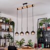 Koyoto Hanglamp, Kogellampje, Hanglamp Natuurlijke kleuren, Zwart, 4-lichts