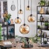 Koyoto Hanglamp, Kogellampje, Hanglamp Amber, 5-lichts