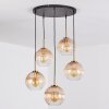 Koyoto Hanglamp, Kogellampje, Hanglamp Goud, Zwart, 5-lichts
