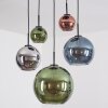 Koyoto Hanglamp, Kogellampje, Hanglamp Blauw, Chroom, Groen, Koperkleurig, Rookkleurig, 5-lichts