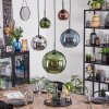 Koyoto Hanglamp, Kogellampje, Hanglamp Blauw, Chroom, Groen, Koperkleurig, Rookkleurig, 5-lichts