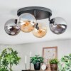 Gastor Plafondlamp, Kogellampje Amber, Rookkleurig, 4-lichts