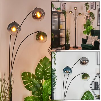 Gastor Kogellampje, Staande lamp Blauw, Chroom, Groen, Duidelijk, Rookkleurig, 3-lichts
