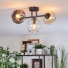 Koyoto Plafondlamp, Kogellampje Amber, Duidelijk, Rookkleurig, 3-lichts