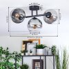 Koyoto Plafondlamp, Kogellampje Duidelijk, Rookkleurig, 3-lichts