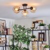Koyoto Plafondlamp, Kogellampje Amber, Duidelijk, 3-lichts