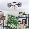 Koyoto Plafondlamp, Kogellampje Amber, Duidelijk, Rookkleurig, 3-lichts