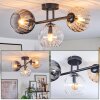 Koyoto Plafondlamp, Kogellampje Amber, Duidelijk, Rookkleurig, 3-lichts
