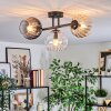 Koyoto Plafondlamp, Kogellampje Amber, Duidelijk, Rookkleurig, 3-lichts