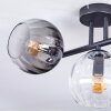 Koyoto Plafondlamp, Kogellampje Amber, Duidelijk, Rookkleurig, 3-lichts