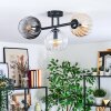 Koyoto Plafondlamp, Kogellampje Amber, Duidelijk, Rookkleurig, 3-lichts