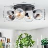 Gastor Plafondlamp, Kogellampje Amber, Duidelijk, Rookkleurig, 4-lichts