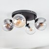 Gastor Plafondlamp, Kogellampje Amber, Duidelijk, Rookkleurig, 4-lichts