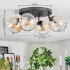 Koyoto Plafondlamp, Kogellampje Amber, Duidelijk, 4-lichts