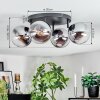 Gastor Plafondlamp, Kogellampje Chroom, Duidelijk, Rookkleurig, 4-lichts