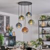 Koyoto Hanglamp, Kogellampje, Hanglamp Goud, Zwart, 5-lichts