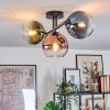 Koyoto Plafondlamp, Kogellampje Blauw, Groen, Duidelijk, Koperkleurig, 3-lichts