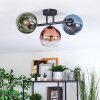 Koyoto Plafondlamp, Kogellampje Blauw, Groen, Duidelijk, Koperkleurig, 3-lichts
