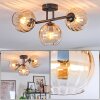 Koyoto Plafondlamp, Kogellampje Amber, Duidelijk, 3-lichts