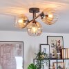 Koyoto Plafondlamp, Kogellampje Amber, Duidelijk, 3-lichts